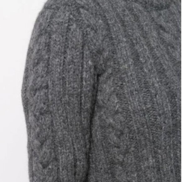GANNI Cable Knit Alpaca-blend Sweater In Grey, S - Picture 4 of 8